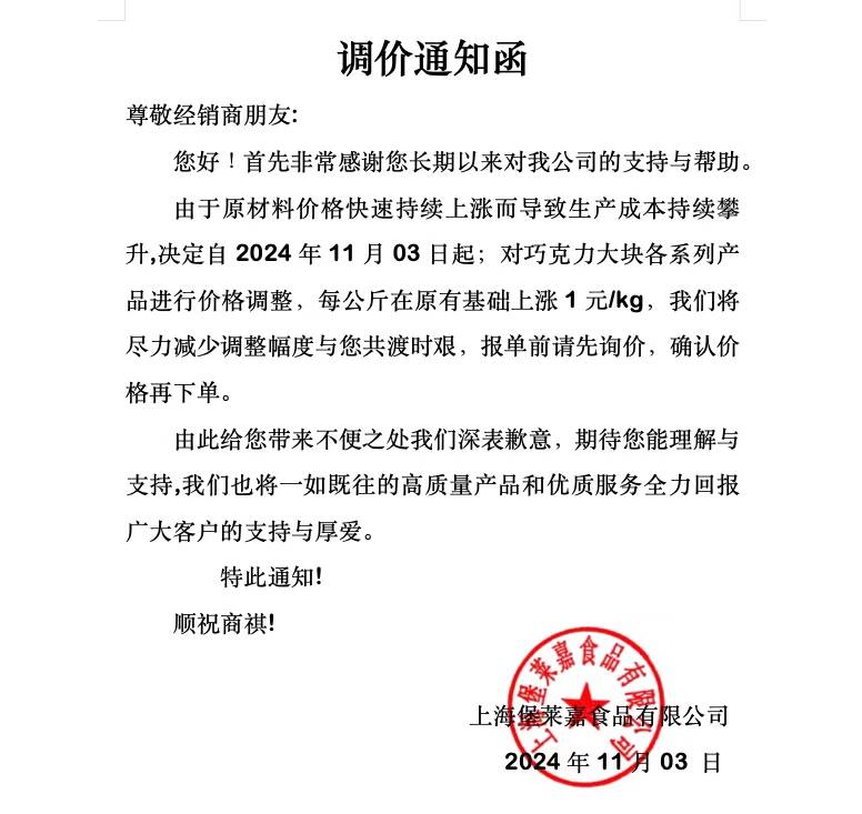 调价通知函(图1)
